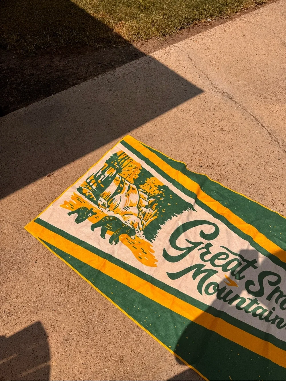 Nomadic Traders Green, Yellow, Cream Great Smoky Mountains Beach Towel